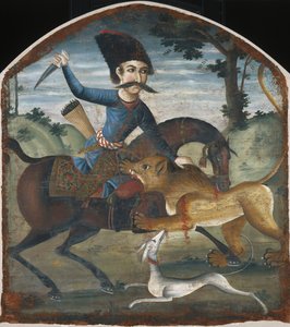 Hunter on Horseback Attacked by a Lion af Unbekannt Unbekannt